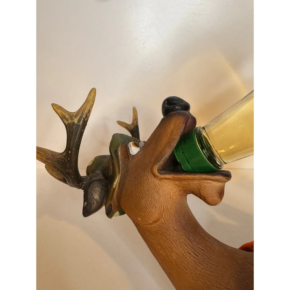 Funny Hunting Deer Wine Bottle Holder Hunter Deer Figurine Bar Decor Cabin Lodge